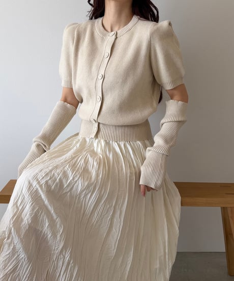 puff sleeve arm warmer knit