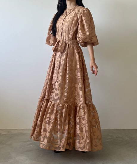 flower lace volume sleeve onepiece