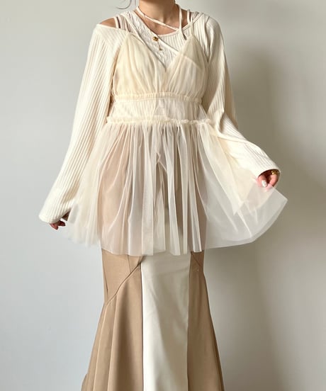 asymmetry strap flare tops