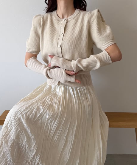 puff sleeve arm warmer knit