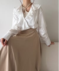 airy ruffle long blouse