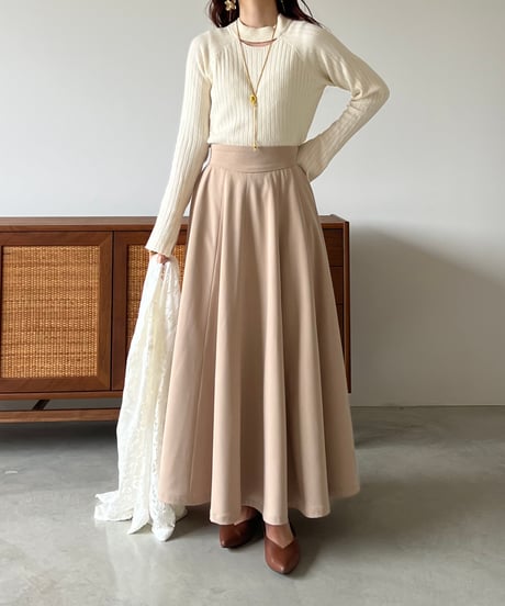 flare silhouette panel skirt(beige)