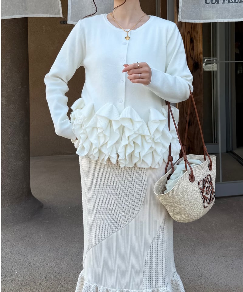 aerma tulle gather cardigan エリマブティック volume tulle gather cardigan | AÉRMA boutique