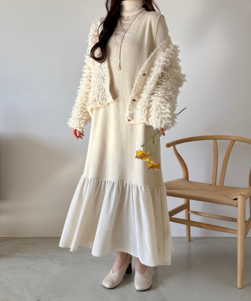 v neck tiered knit onepiece | AÉRMA boutique