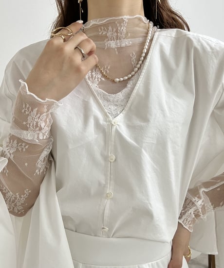 flower lace sheer tops