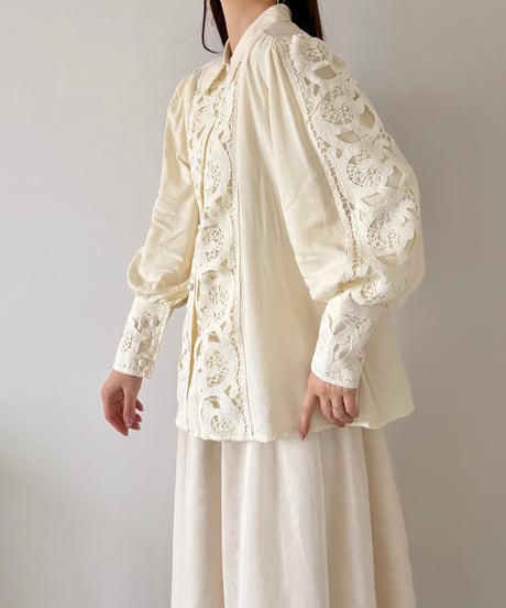 airy cotton lace blouse