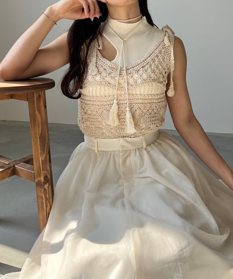 shoulder ribbon race bustier