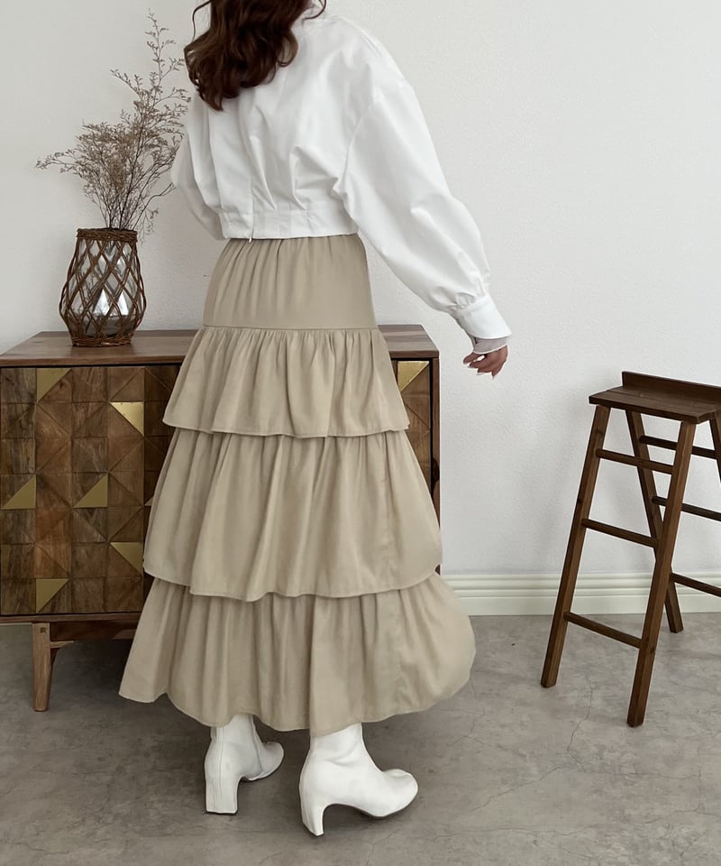 tiered frill volume skirt | AÉRMA boutique