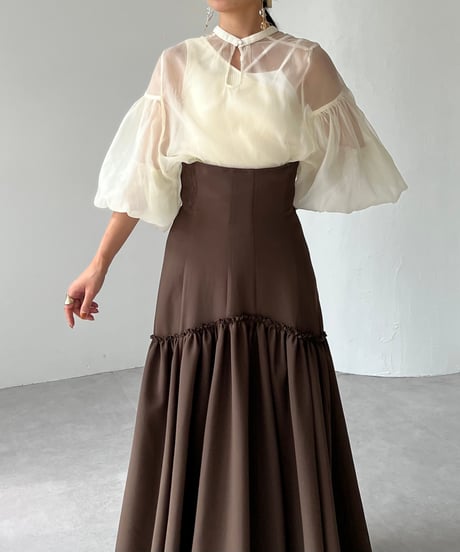 volume sheer many way blouse