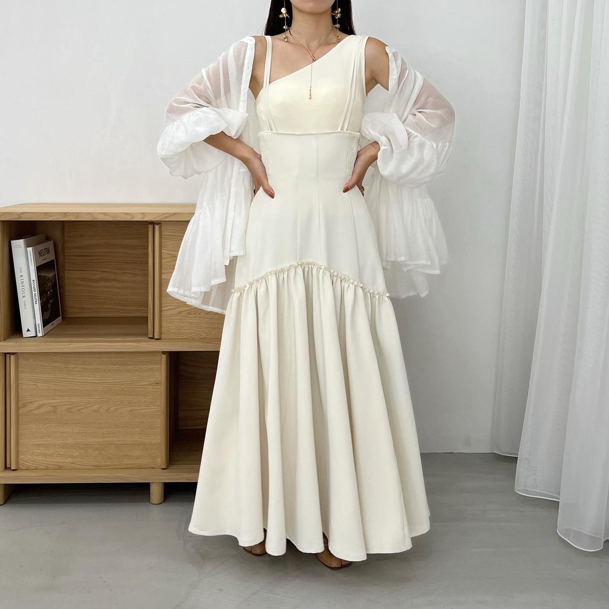 スカート 2way mermaid silhouette flair skirt 2way mermaid silhouette flare skirt (white) | A