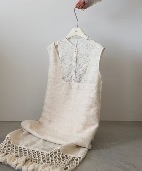 lace knit fringe onepiece