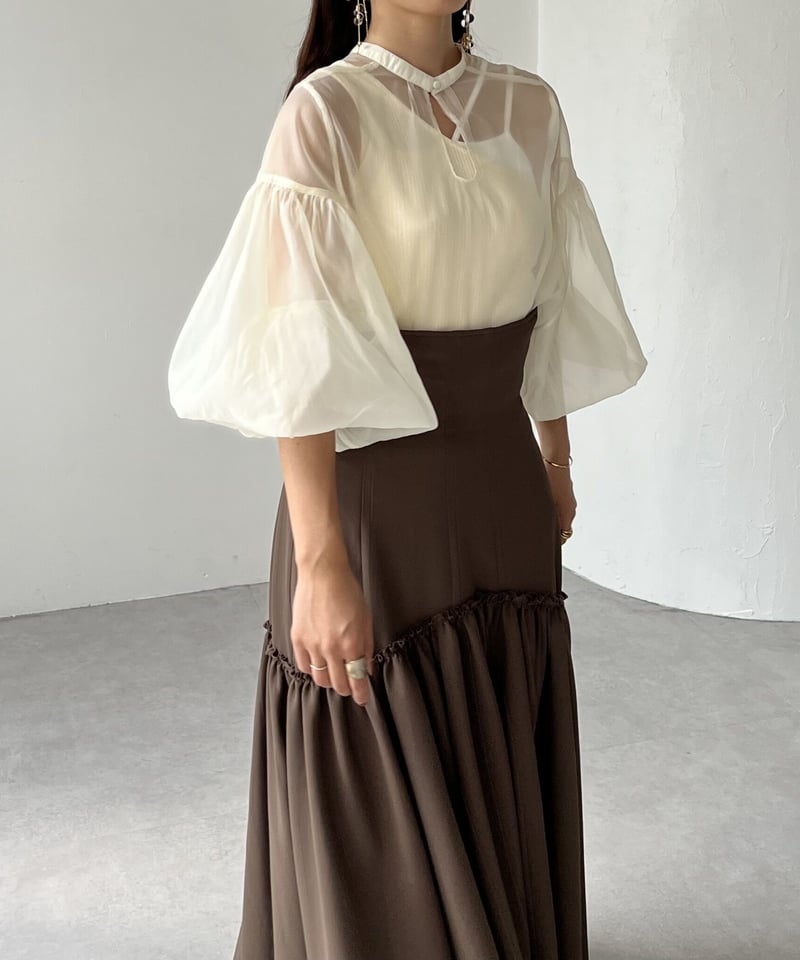 aerma boutique volume sheermanywayblouse - シャツ/ブラウス(七分/長袖)
