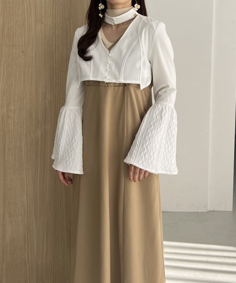 2way bell sleeve short tops