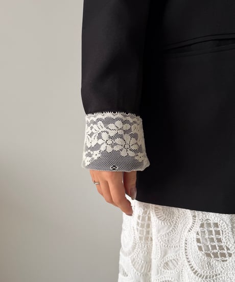 classic lace accent double jacket