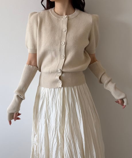 puff sleeve arm warmer knit