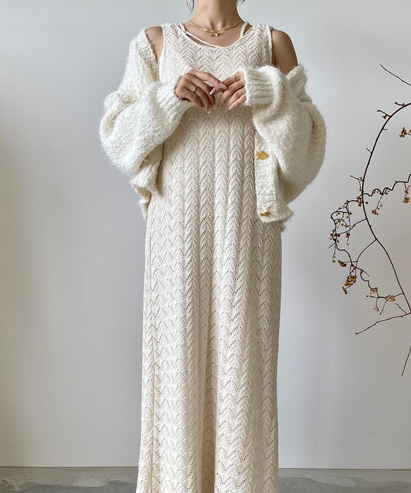 AMOMENTO crochet ワンピース crochet sleevelsee onepiece | AÉRMA boutique
