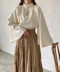 many way slit flare blouse