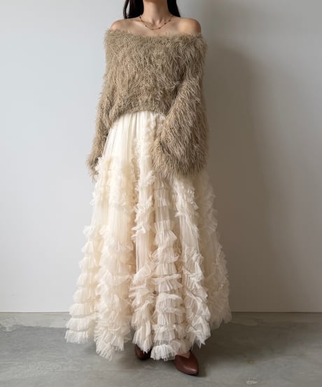 tulle gather frill skirt