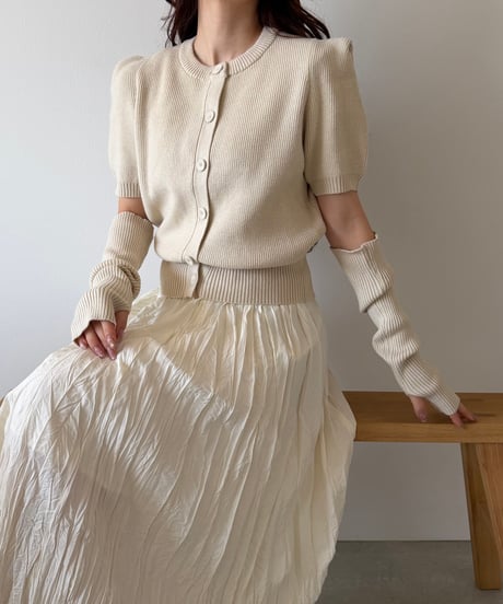 puff sleeve arm warmer knit