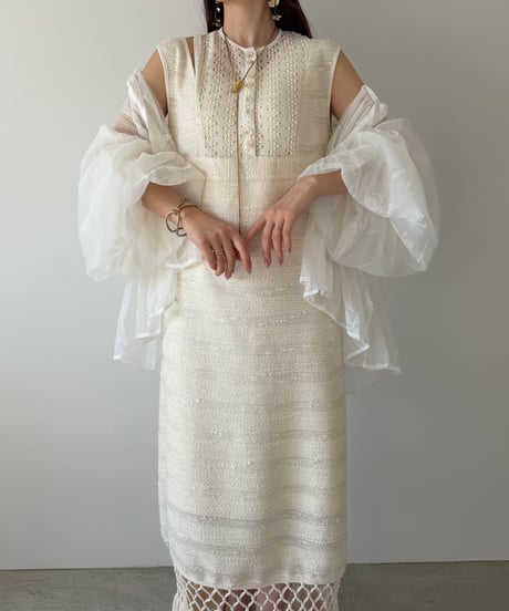 lace knit fringe onepiece