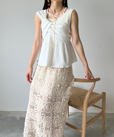 asymmetry peplum bustier