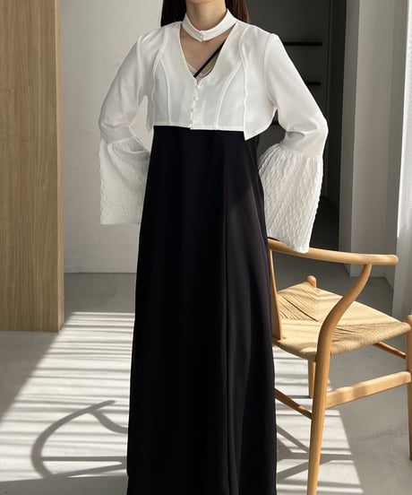 2way bell sleeve short tops