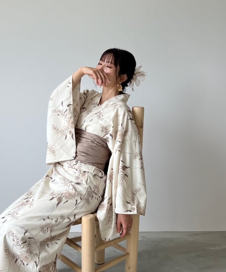 aèrma yukata.(浴衣＋帯)white