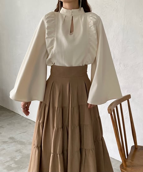 many way slit flare blouse