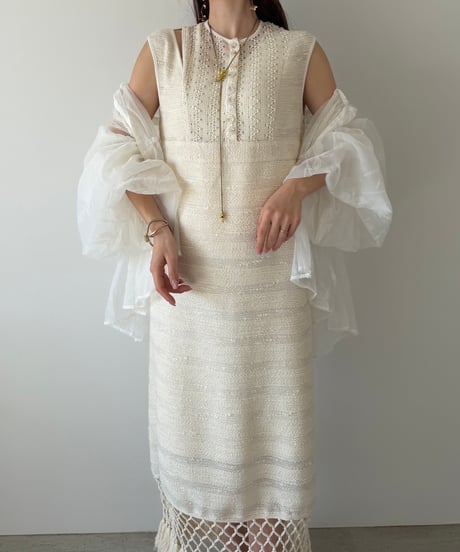 lace knit fringe onepiece