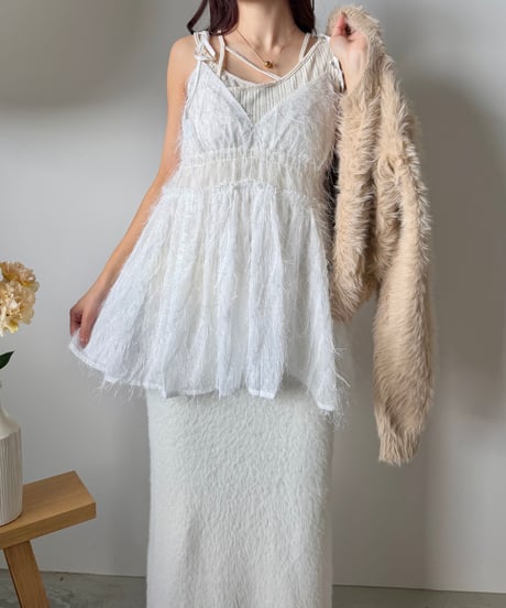 feather frill camisole