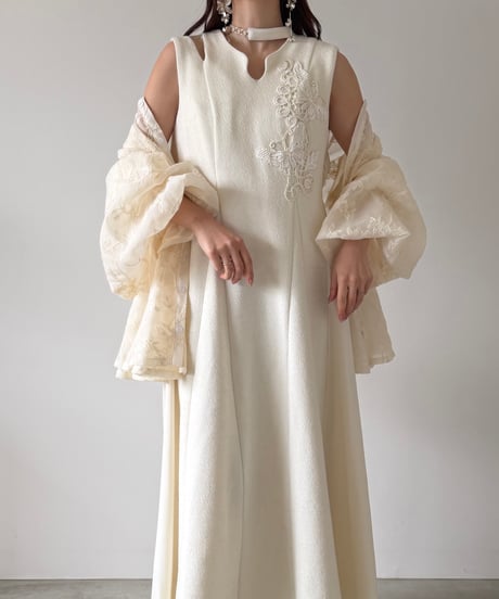 2way embroidery sheer volume blouse