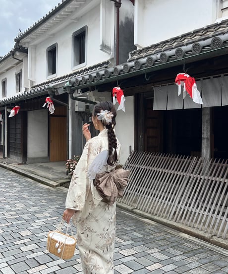 aèrma yukata.(浴衣＋帯)white