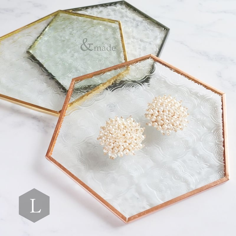 レトロガラスのプレート 六角形Lサイズ | &made - シーリングスタンプ