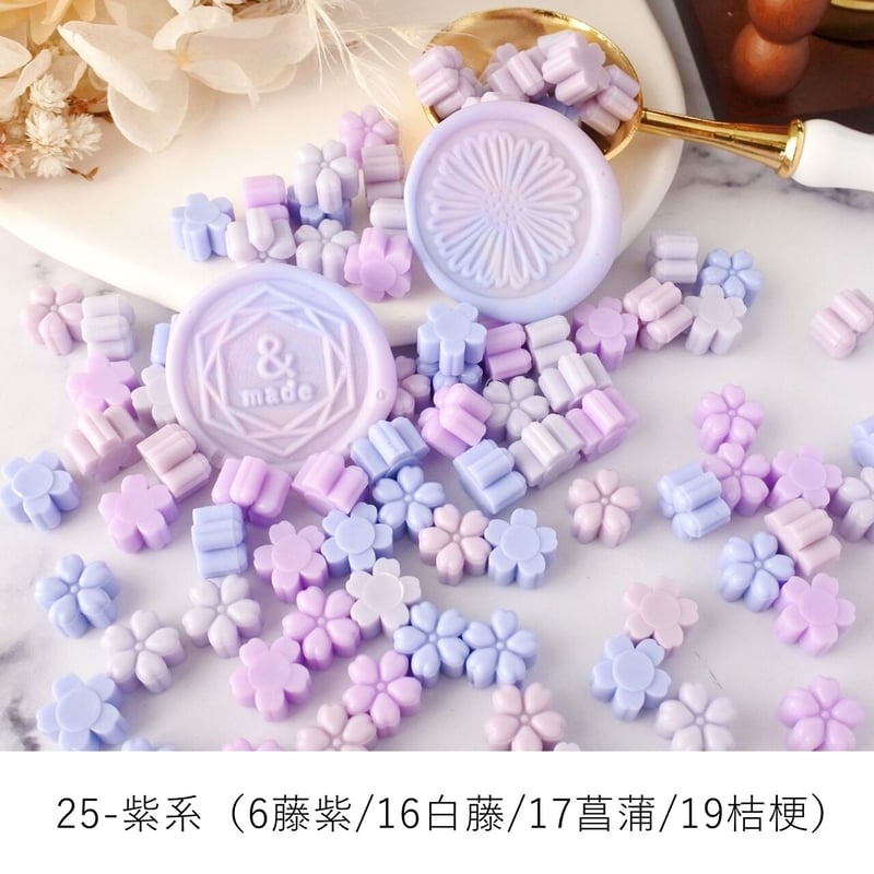1袋】桜ワックス 27g 約100粒 30種 単色 混合 | &made - シーリング