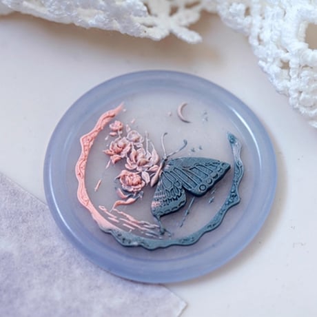 【薔薇胡蝶】30×30mm　*10389*　(A)