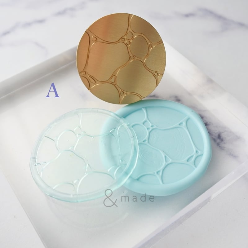 水面模様A】30×30mm *10331* (A) | &made - シーリングスタンプ専門店