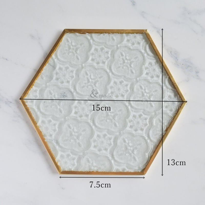 レトロガラスのプレート 六角形Lサイズ | &made - シーリングスタンプ