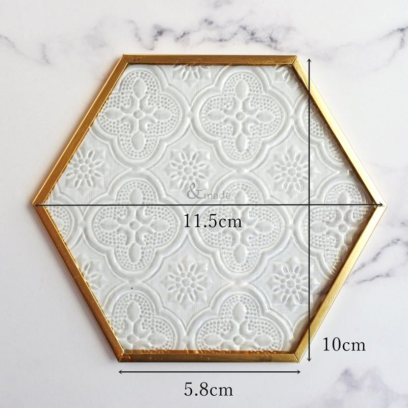 レトロガラスのプレート 六角形Sサイズ | &made - シーリングスタンプ