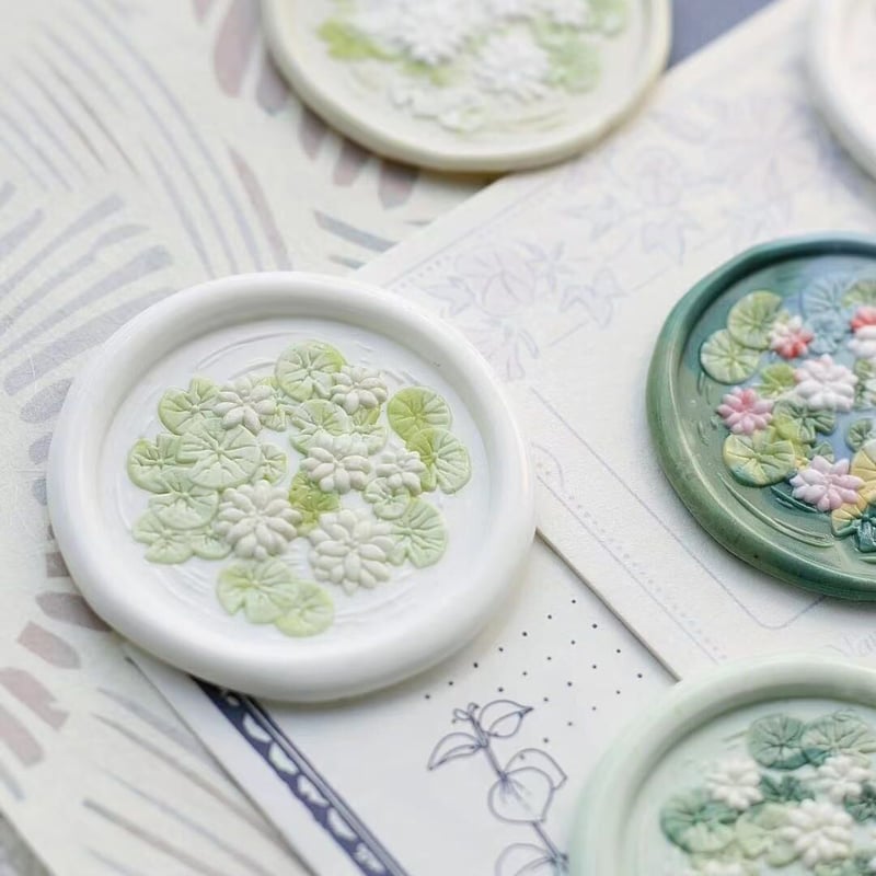 睡蓮】 30×30mm *20002* (A) | &made - シーリングスタンプ専門店