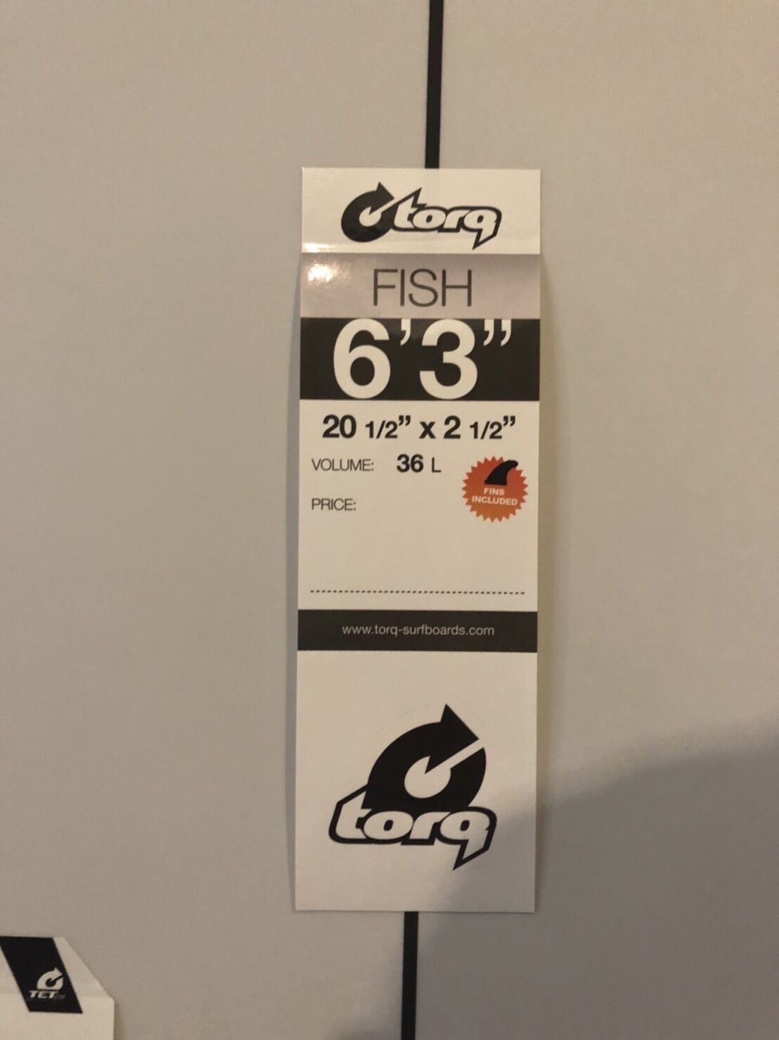 torq ボード 6'3\"x 20 1/2” x 2 1/2” 36L手渡し限定 torq ボード 6'3