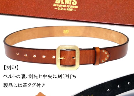 『Cowhide leather』 38mm幅 真鍮ギャリソンバックル  革極厚5ミリベルト DLM-920 genuine leather