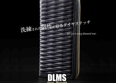 【DLMS】ダイヤステッチ ラウンドジップ長財布 'Crazy diamond' DLM-855