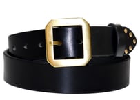 『Cowhide leather』 38mm幅 真鍮ギャリソンバックル  革極厚5ミリベルト DLM-920 genuine leather