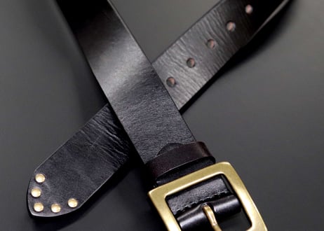 『Cowhide leather』 38mm幅 真鍮ギャリソンバックル  革厚4.5ミリベルト DLM-919 genuine leather