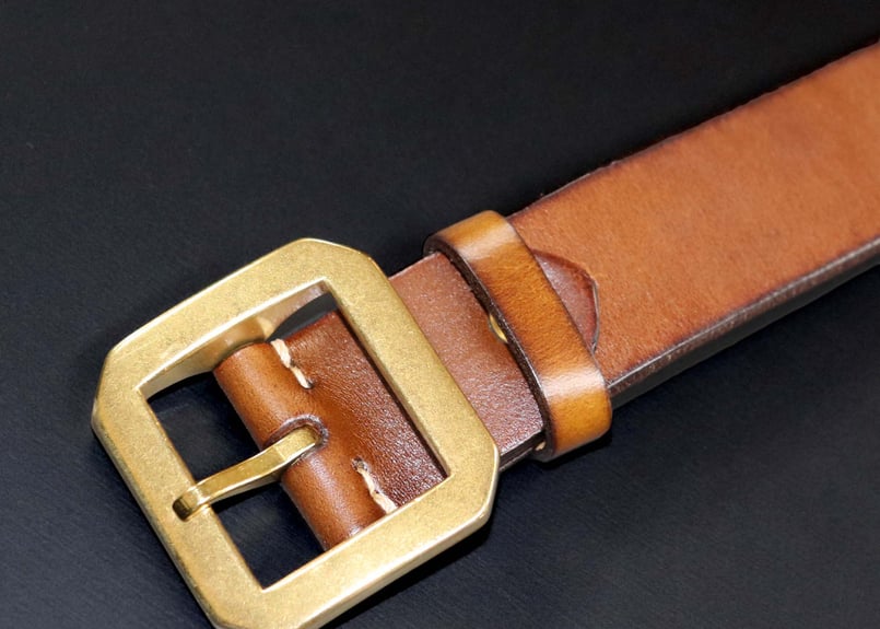 Cowhide leather』 38mm幅 真鍮ギャリソンバックル 革極厚5ミリベルト