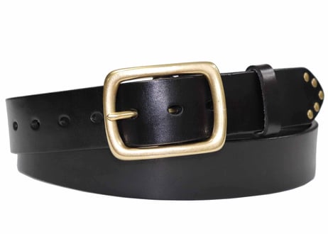 『Cowhide leather』真鍮バックル ５ミリ レザーベルト DLM-921 厚みがある長方形の真鍮 rectangle buckle (レクタングルバックル）