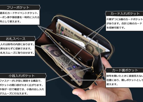 【DLMS】ダイヤステッチ ラウンドジップ長財布 'Crazy diamond' DLM-855