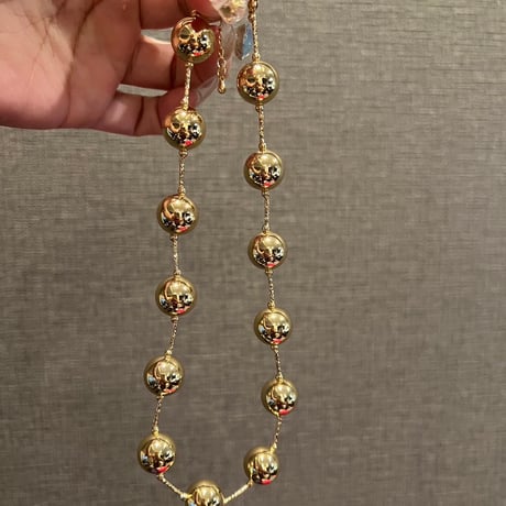 Gold Balls short necklace