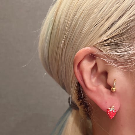tiny strawberry earrings