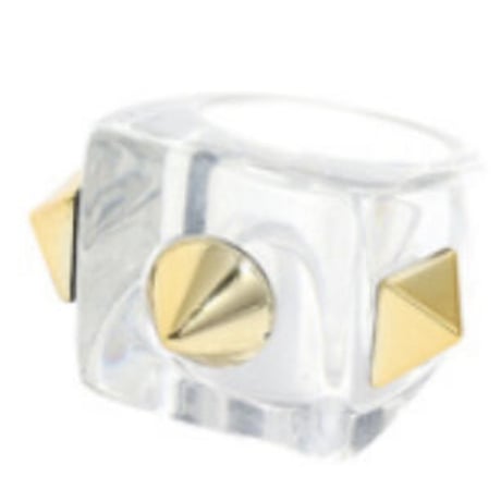 Gold studded acrylic ring